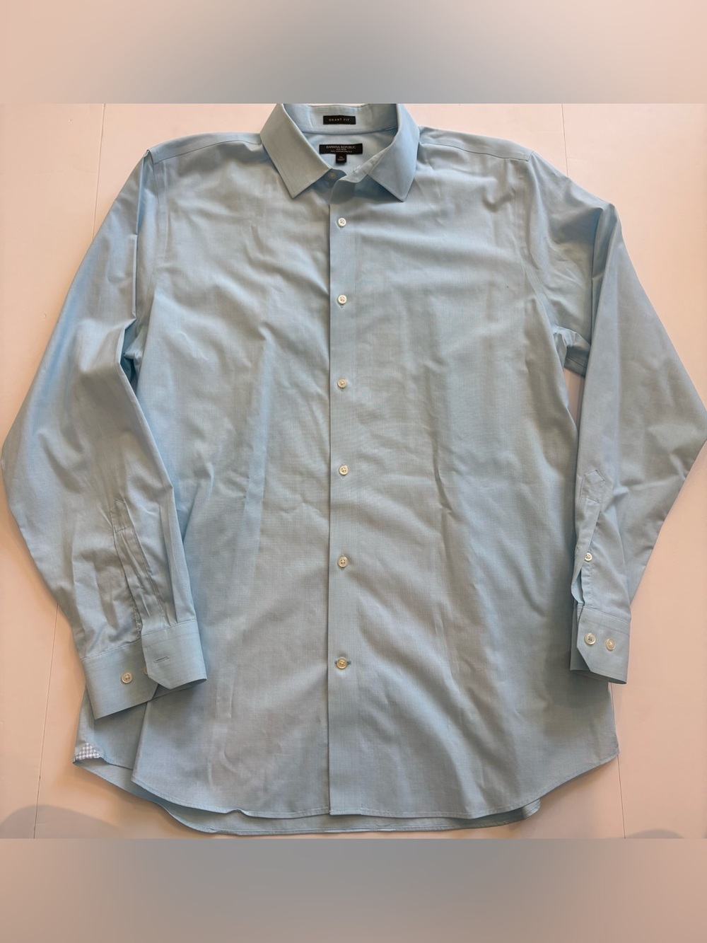 Banana Republic Grant Fit Light Blue Men's Dress Shirt XL